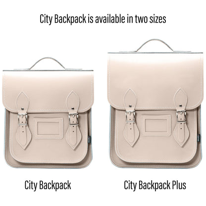 Handmade Leather City Backpack - Iced Coffee