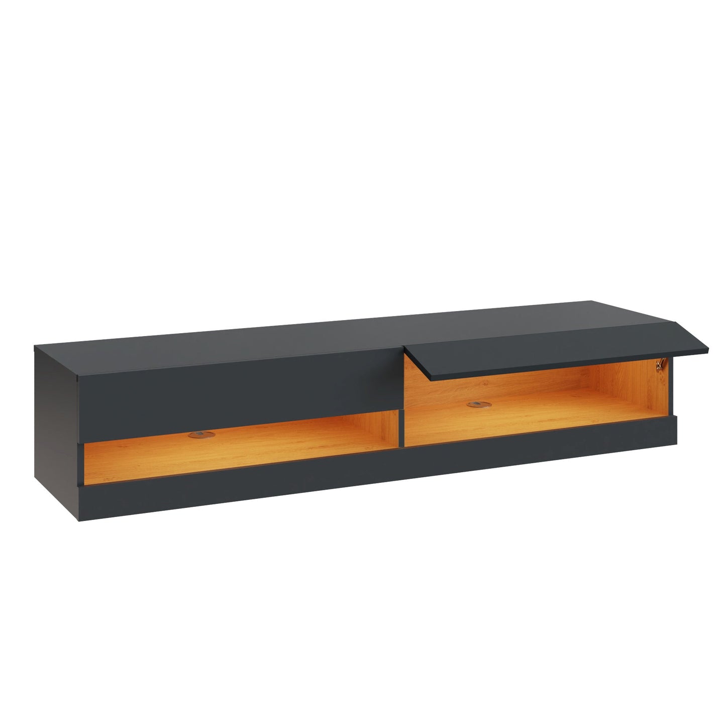 Leon TV Unit Grey 2 Shelves 2 Drawers