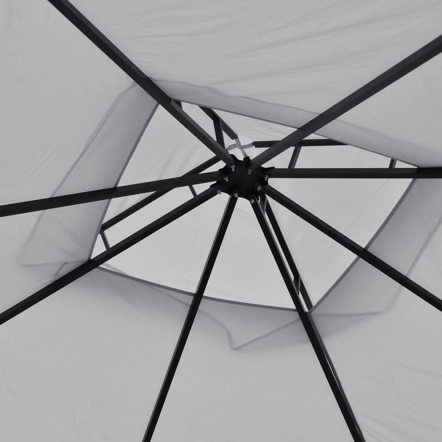 3 x 3M Garden Gazebo Patio Party Tent Shelter Outdoor Canopy Double Tier Sun Shade Metal Frame Netting Light Grey