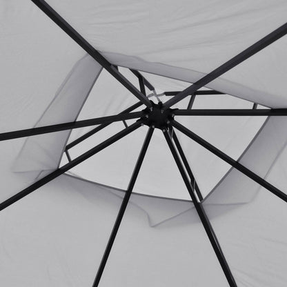 3 x 3M Garden Gazebo Patio Party Tent Shelter Outdoor Canopy Double Tier Sun Shade Metal Frame Netting Light Grey