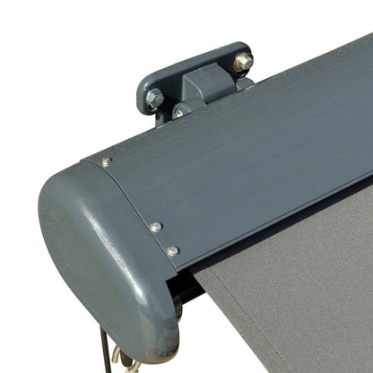 Cassette Electric Manual Awning Door Window Retractable Canopy w/ R/C & LED 350W x 0-300D cm