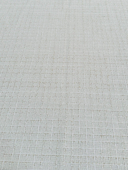White Wool Tweed Fabric – Checked Glitter Suiting by the Metre