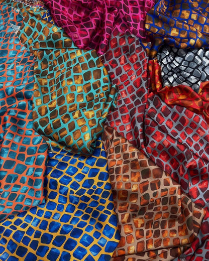 Vibrant Brick-Style Fabric