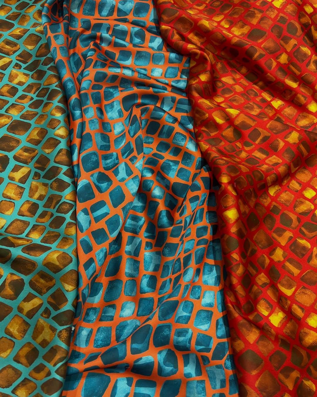 Vibrant Brick-Style Fabric