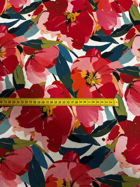 Red Floral Fabric