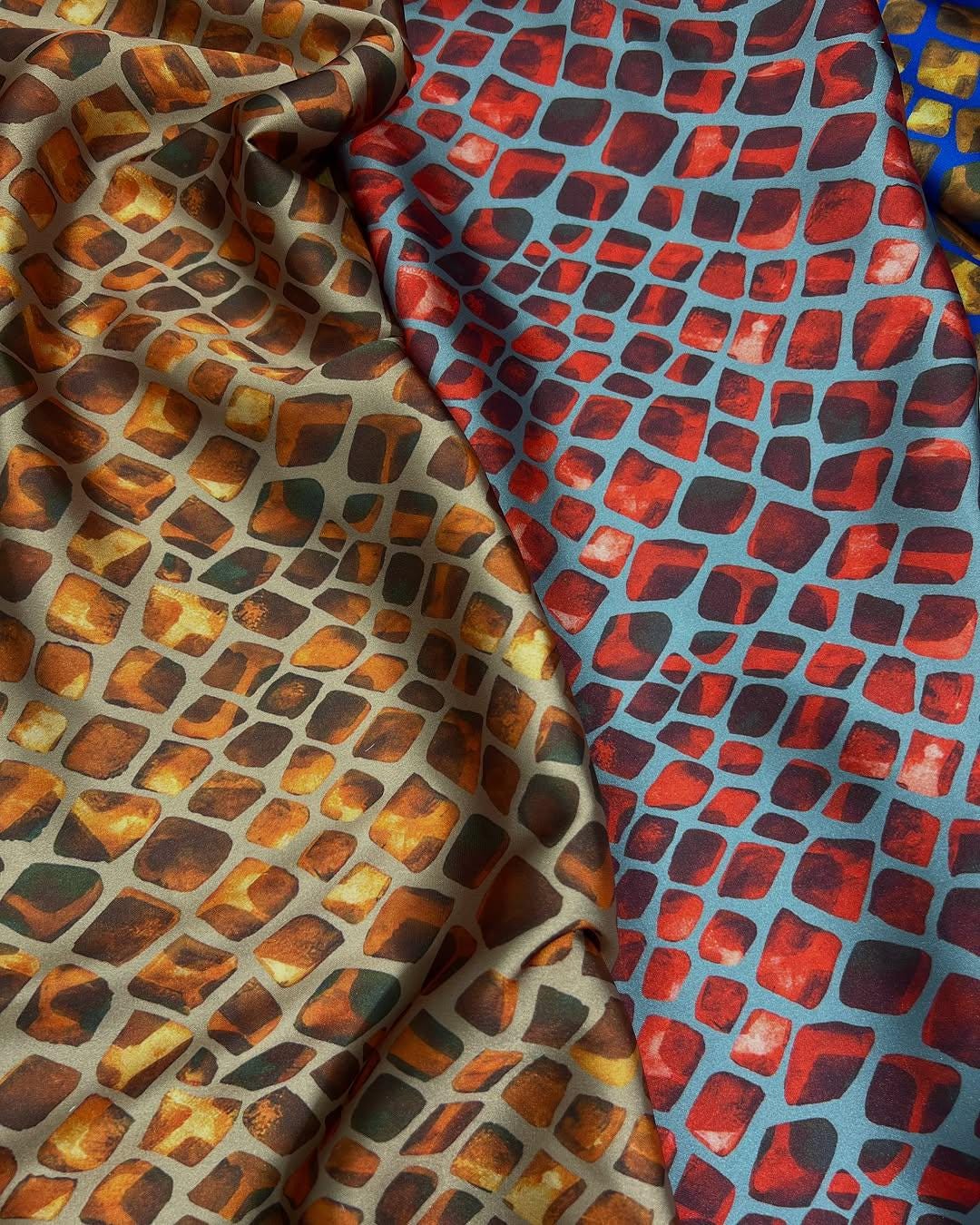 Vibrant Brick-Style Fabric