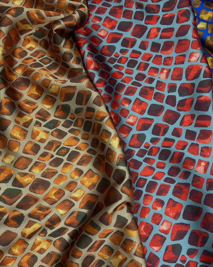 Vibrant Brick-Style Fabric