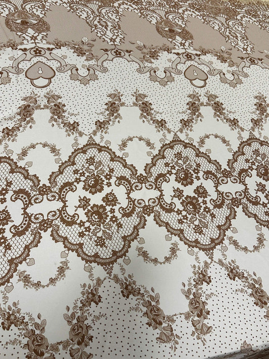 Vintage Floral Lace Fabric
