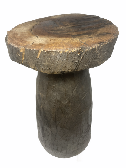 Lozi Grain Stomper Stool/Side (3)Table - Zambia
