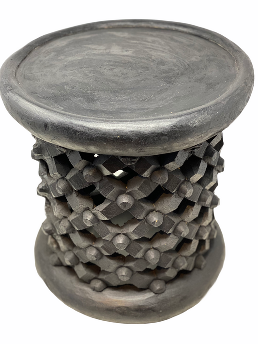 Bamileke Stool - Black - 35cm D