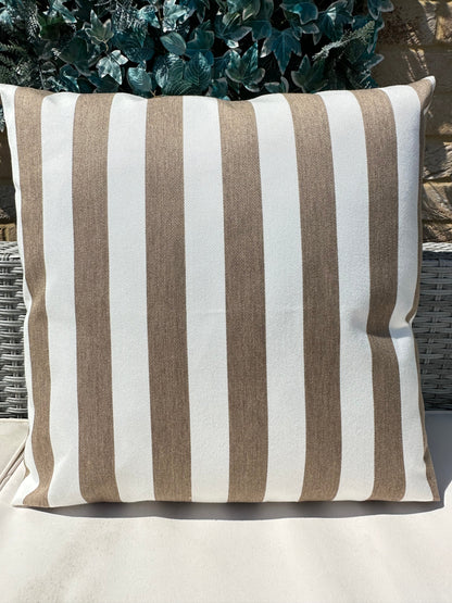 The Couture Cushion - The Outdoor Beige Stripe - Style No. 72