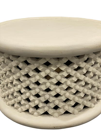 Bamileke Stool/table - White (126.1)