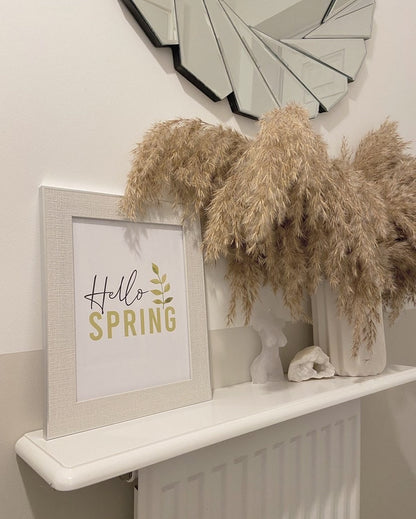 Hello Spring Green Foliage Spring Seasonal Wall Home Decor Print