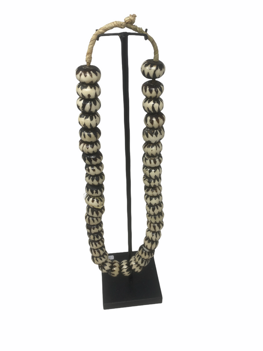 Kenya Beads - brown & white