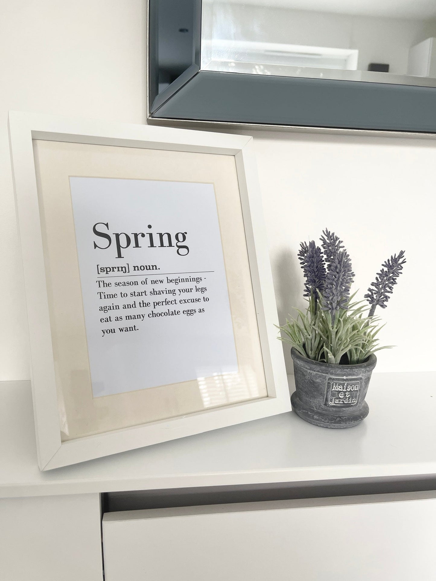 Spring Definition Black Spring Seasonal Wall Home Decor Print