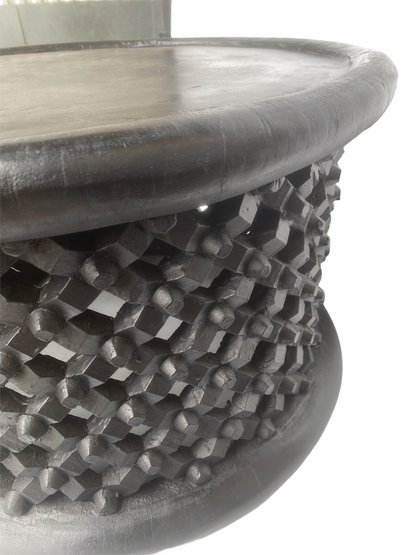 Bamileke Table - L- 65cm - Black handmade