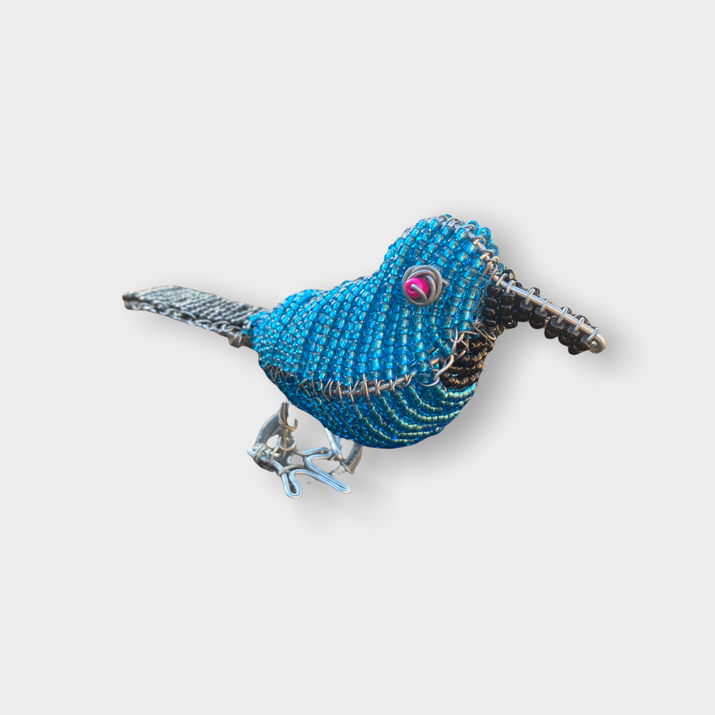 Beaded Garden Birds - South Africa - Blue/white