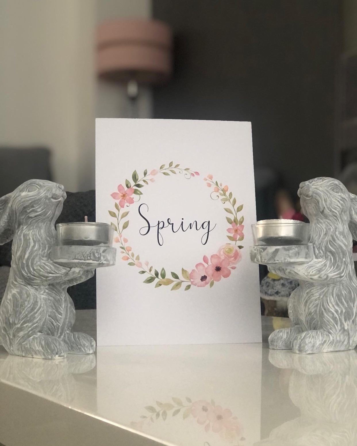 Spring Floral Wreath Spring Seasonal Wall Home Decor Print