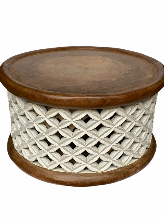 Bamileke Table - 78cm - Natural/white