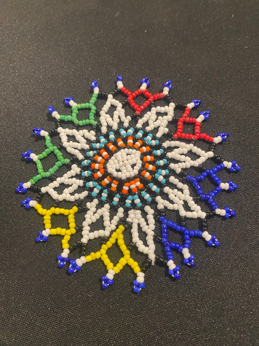 Handmade glass beaded coaster - South Africa