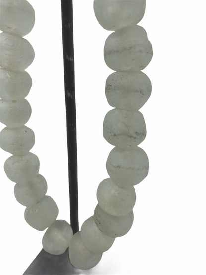 Ghana glass bead necklace - M Clear