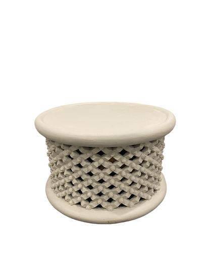 Bamileke Stool/table - White (126.1)