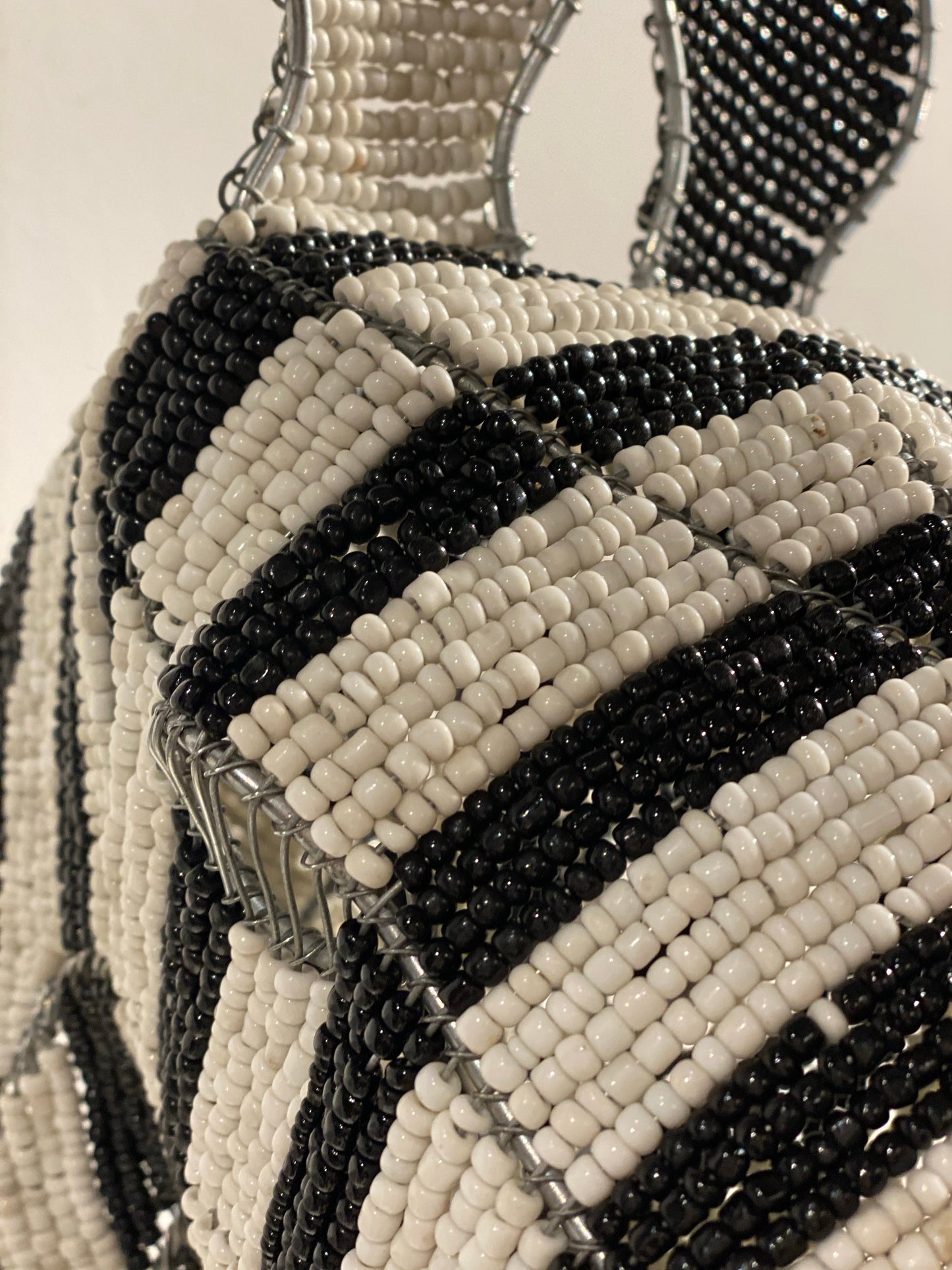 Zebra wall sculpture- Hand made beaded- Large