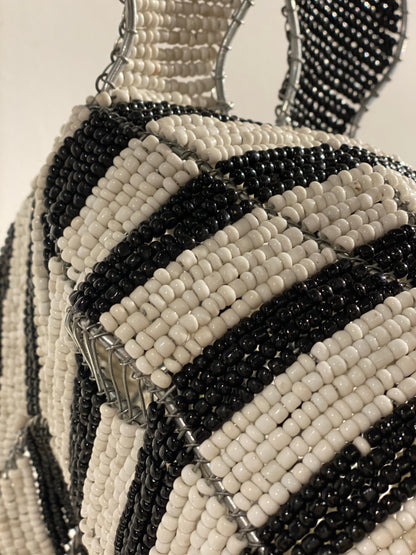 Zebra wall sculpture- Hand made beaded- Large