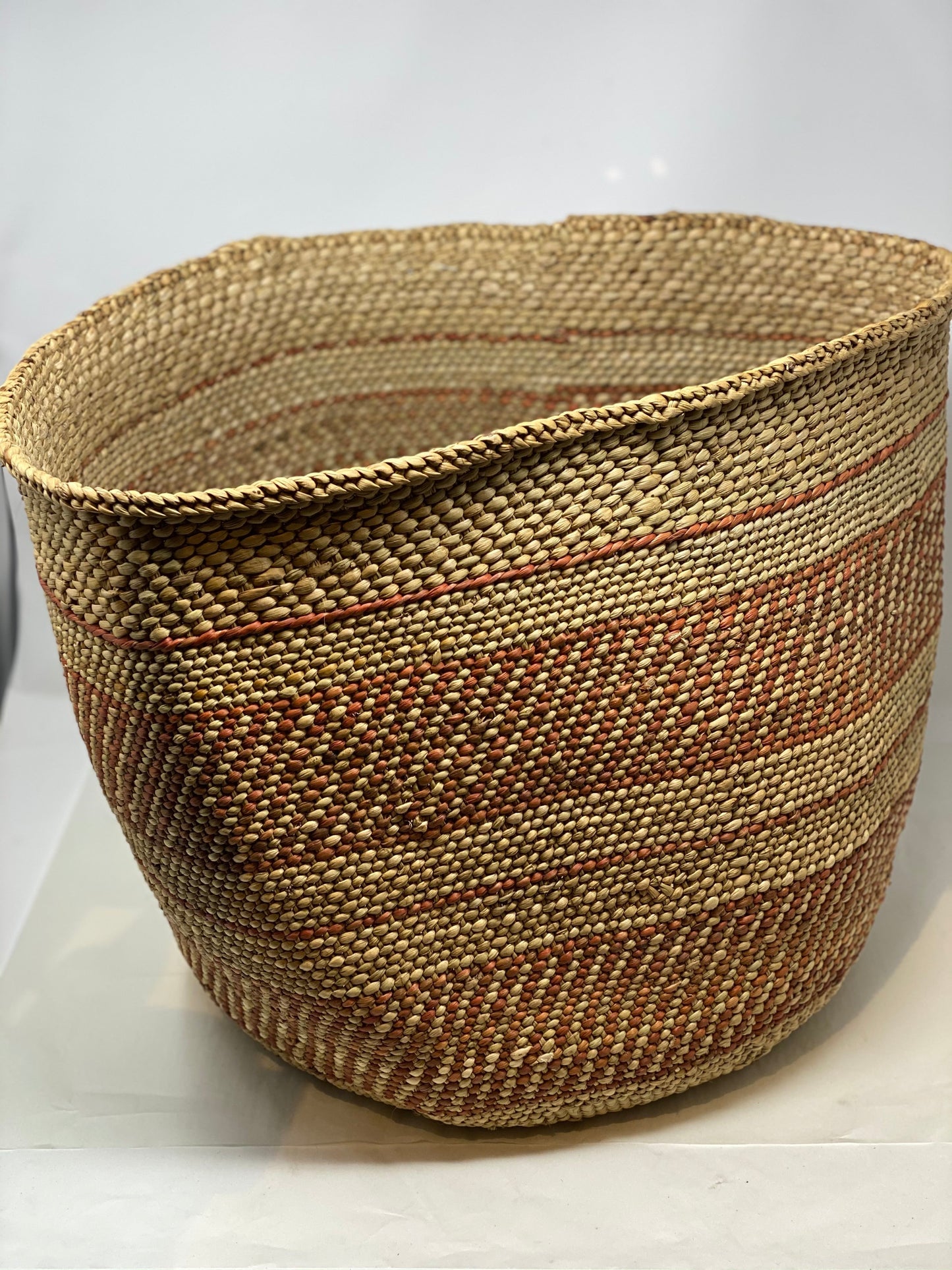 Iringa Basket - Brown Striped Pattern- XL