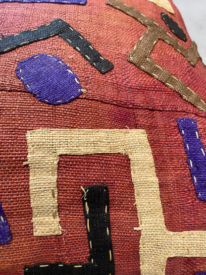 African Kuba Cloth Cushion 60x60  (04)