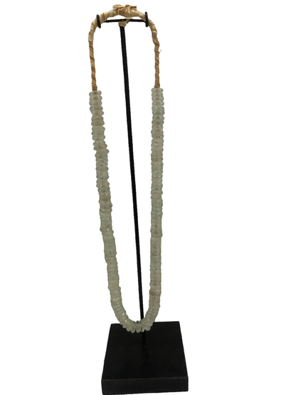 Ghana Glass Beads Necklace - Clear (84.1)