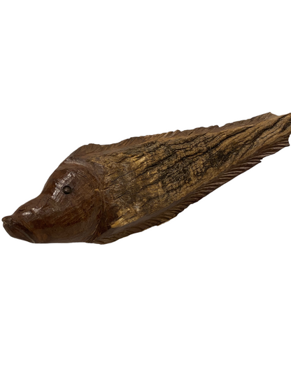 Driftwood Hand Carved Fish - M (1202)