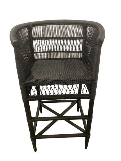 Malawi Bar Stool hand made - Matt Black