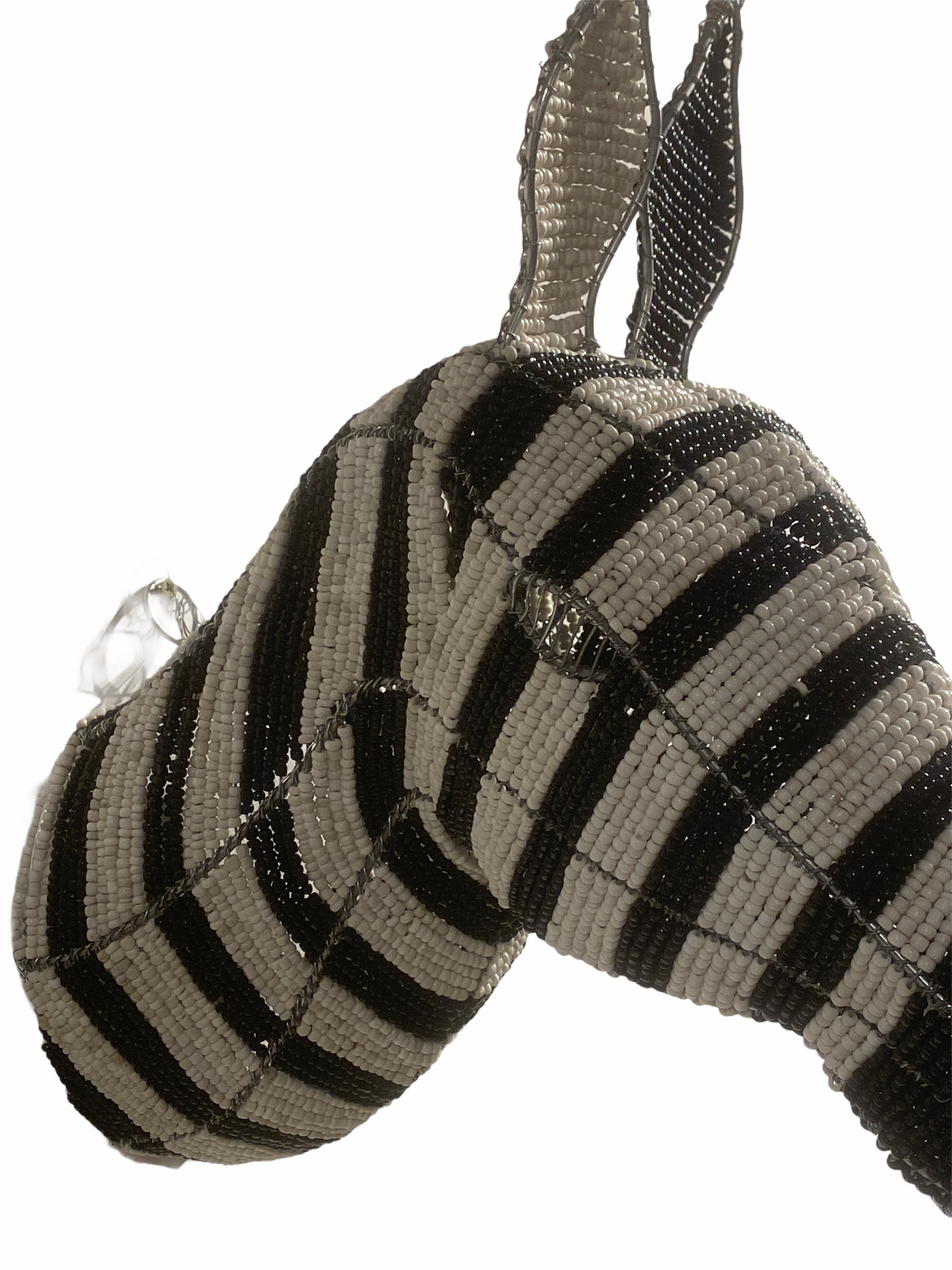 Zebra wall sculpture- Hand made beaded- Large