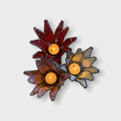 Beaded Protea Flower Candle Holder- South Africa