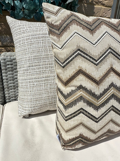 The Couture Cushion - The Outdoor Beige Zig Zag - Style No. 125