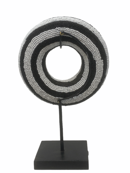 Cameroon beaded bracelet - Black & White