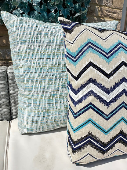 The Couture Cushion - The Outdoor Blue Zig Zag - Style No. 67