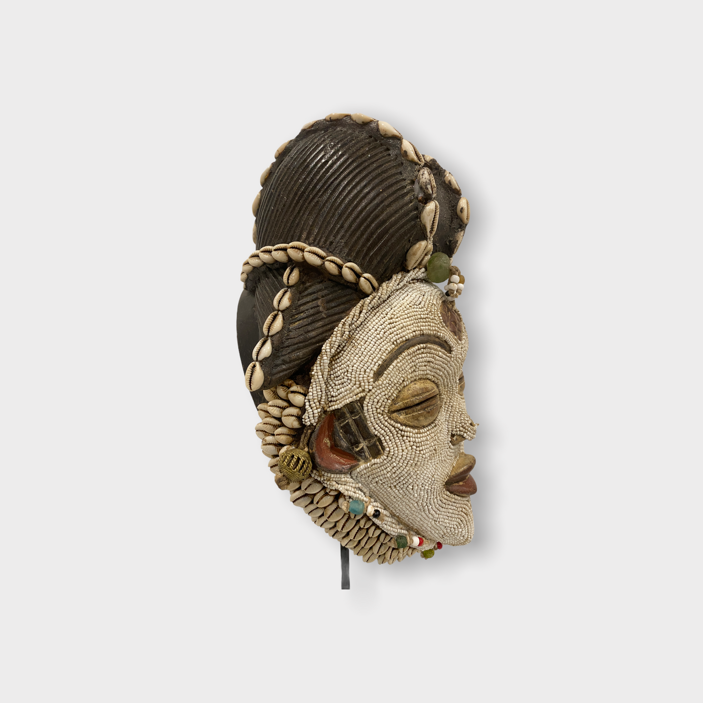 Punu Mask - beaded - Gabon (108.3)