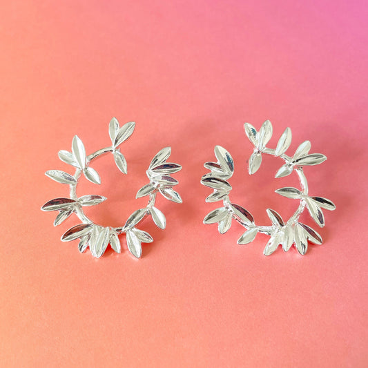 Tia Silver Wreath Earrings