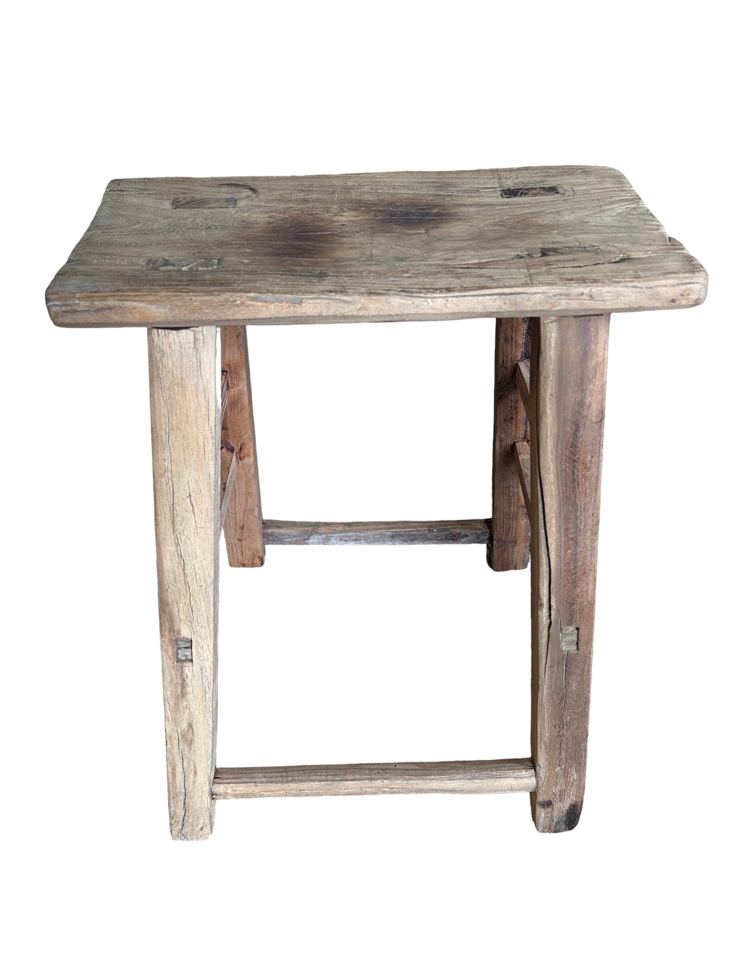 Antique Rustic Stool - Elm wood (M02)