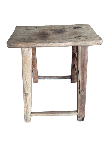 Antique Rustic Stool - Elm wood (M02)