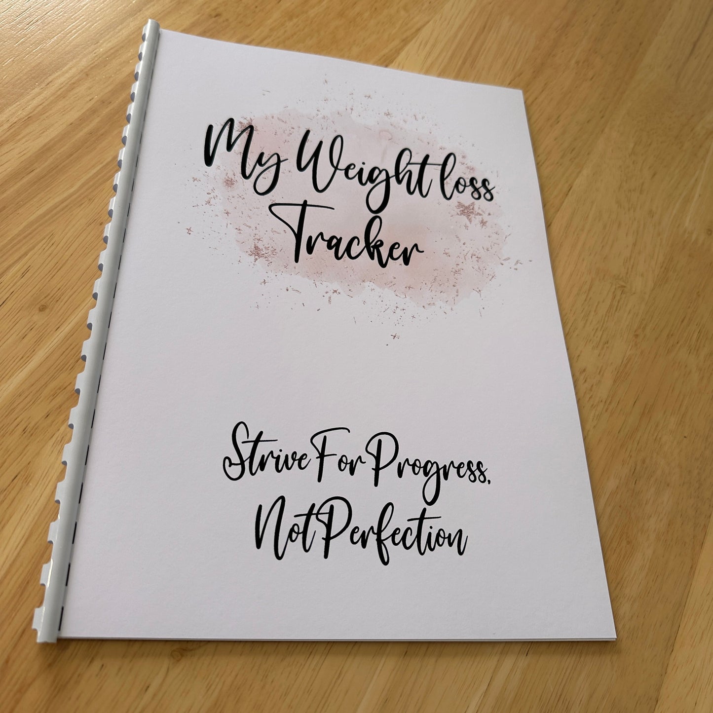 Binded Rose Gold Pink Pretty Weight Loss & Diet Tracker Journal A4 Diary - Up To 1 Year Measurements Goals Weigh Ins + Lots MORE!