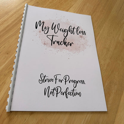 Binded Rose Gold Pink Pretty Weight Loss & Diet Tracker Journal A4 Diary - Up To 1 Year Measurements Goals Weigh Ins + Lots MORE!