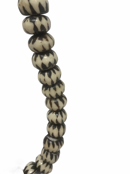 Kenya Beads - brown & white