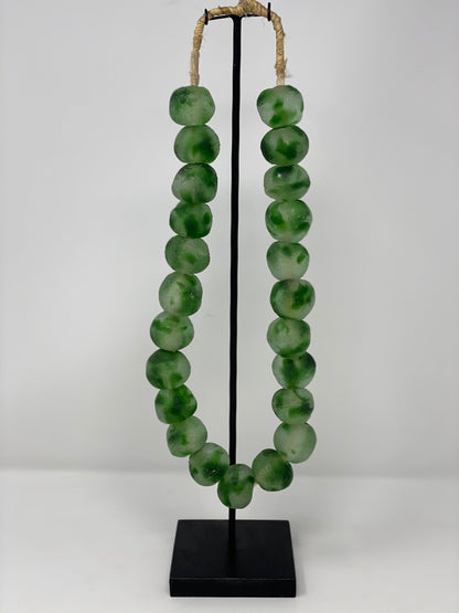 Ghana Glass beads Green Large