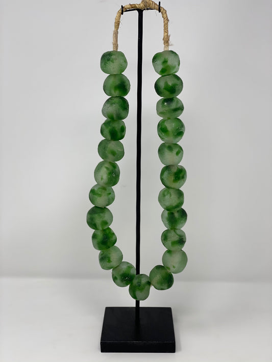Ghana Glass beads Green Large