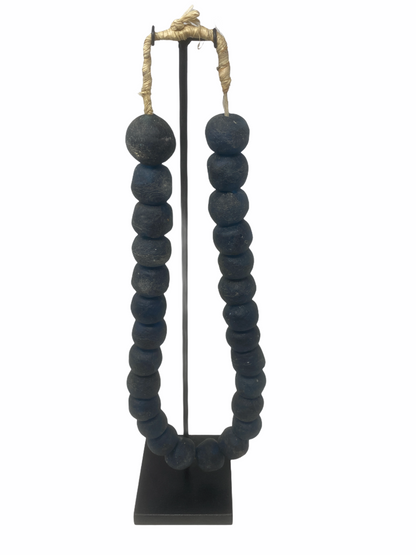 Ghana Glass beads Ocean blue - Large