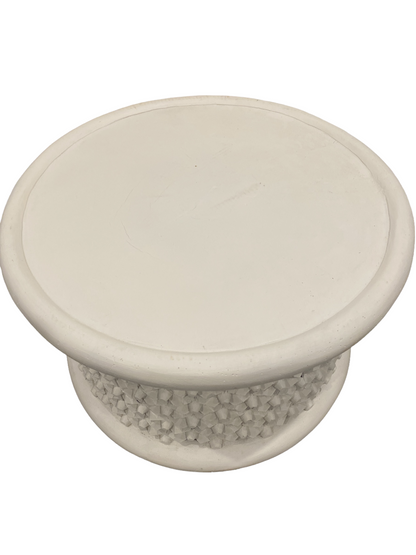 Bamileke Stool/table - White (126.1)