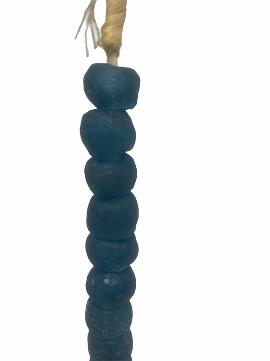 Ghana glass bead necklace - Blue S